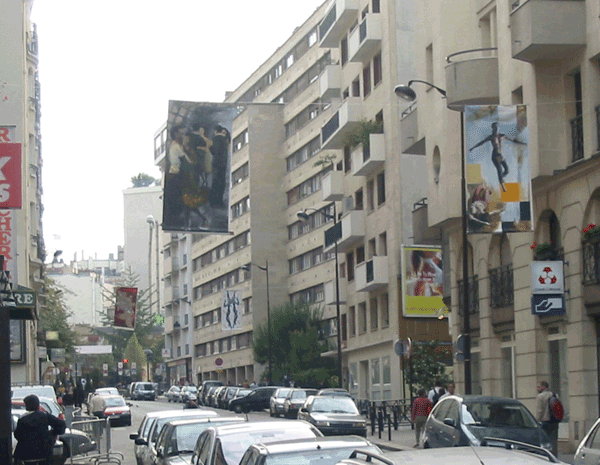 Painted Tyvec Banner called Dance in the streets of Paris
